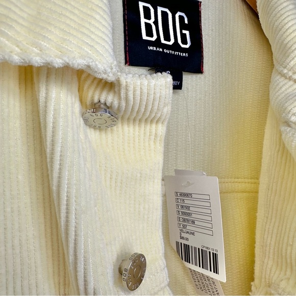 NWT Urban Outfitters BDG Pastel Yellow Corduroy Trucker Jacket - Picture 5 of 10
